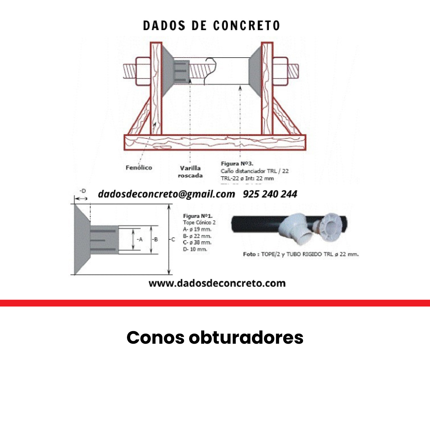 Imagen del producto DISTANCIADOR DE ENCOFRADO CONO TERMINAL
